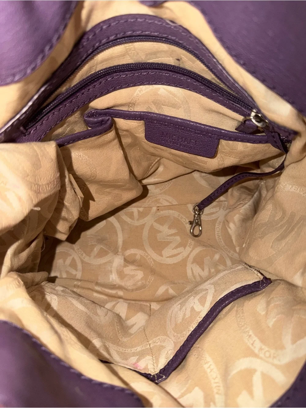Michael Kors Hamilton Satchel - Purple Leather